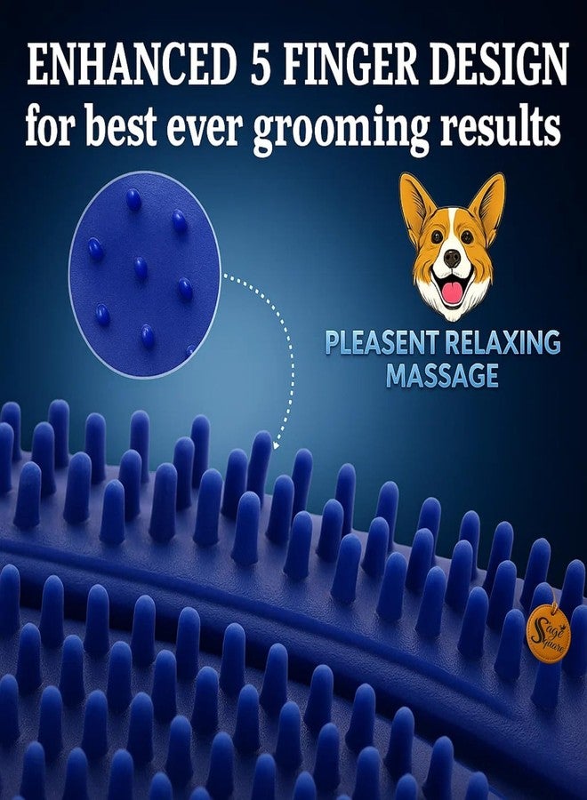 سايج سكوير قفاز تنظيف الشعر من السيليكون الكامل من سيج سكوير، 25 سم، للكلاب والقطط | مطاط مرن للعناية بالحيوانات الأليفة بشعيرات ناعمة | يزيل الشعر المتساقط والأوساخ | قفاز استحمام قابل للغسل | يناسب كلتا اليدين | قد يختلف اللون - Image 4